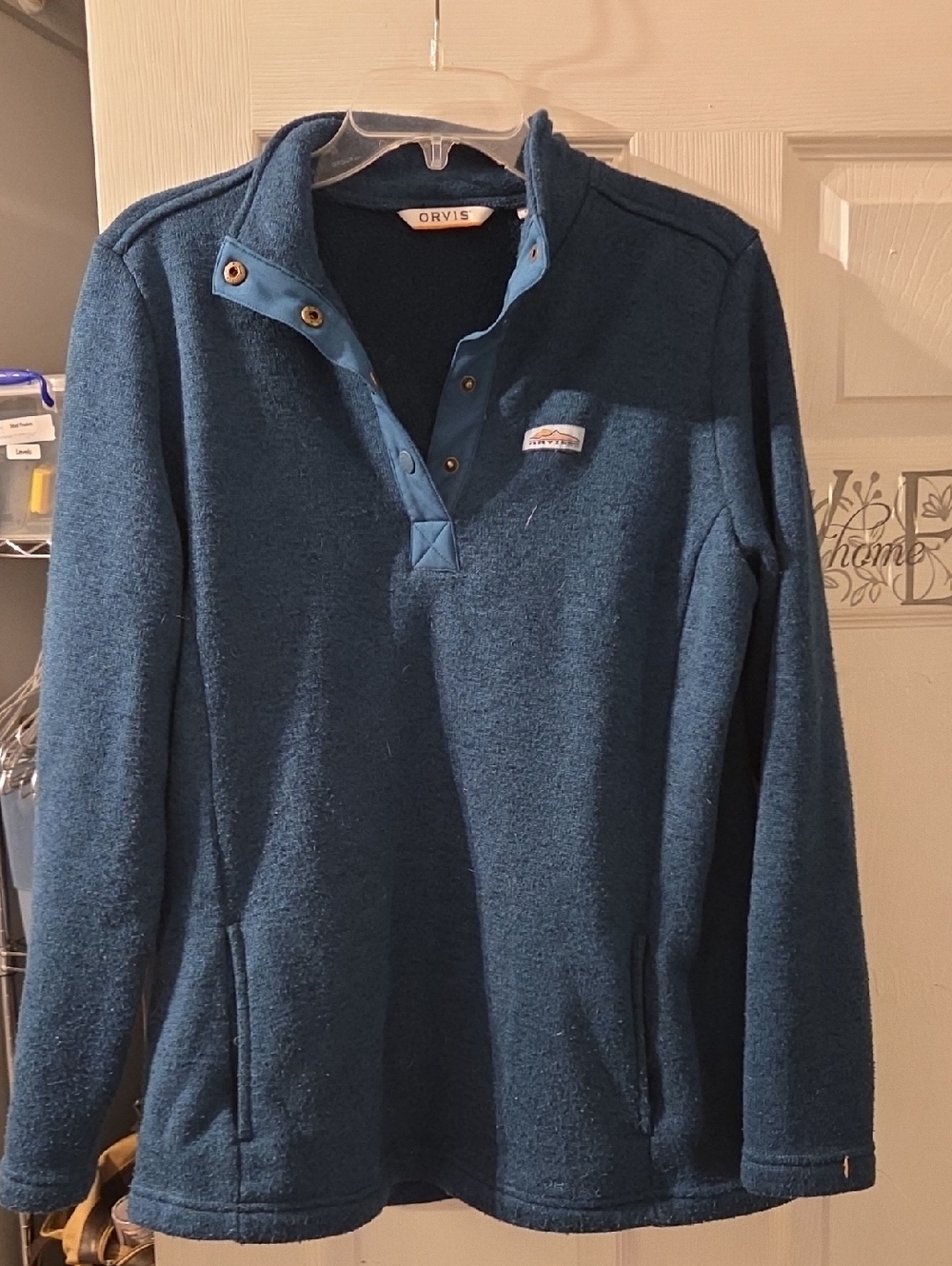 Orvis Deep Teal Half-Snap Fleece Pullover